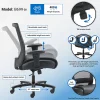 Boss Office Products Heavy-Duty Ergonomic LeatherPlus™ Bonded Leather/Mesh Mid-Back Chair, Black
