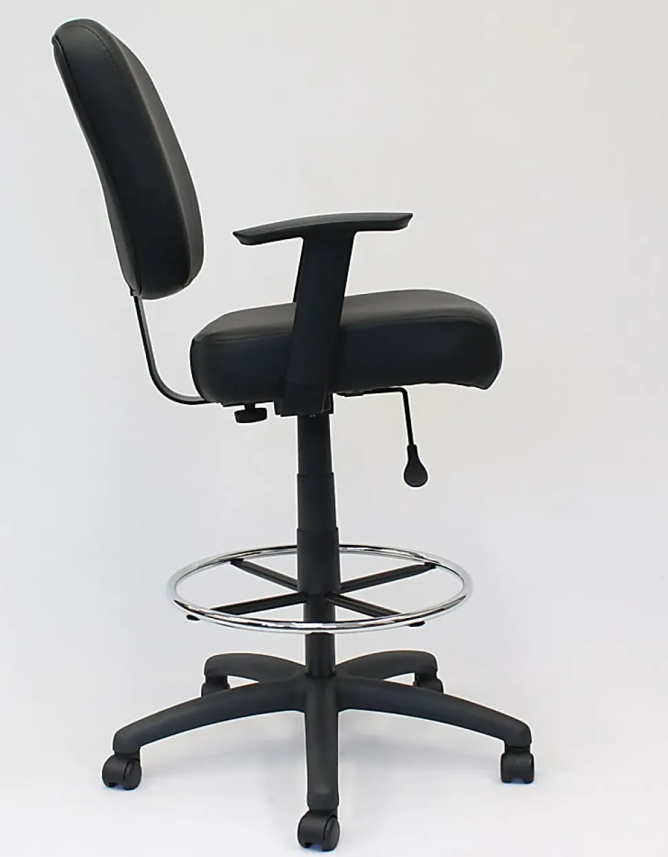 Boss Office Products Heavy Duty Drafting Stool With Arms, Black