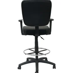 Boss Office Products Heavy Duty Drafting Stool With Arms, Black