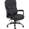 Boss Office Products Heavy Duty Big And Tall Double Plush Executive Chair, CaressoftPlus™ Vinyl, Black