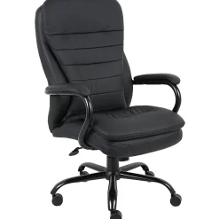 Boss Office Products Heavy Duty Big And Tall Double Plush Executive Chair, CaressoftPlusâ„¢ Vinyl, Black