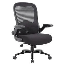 Boss Office Products Heavy-Duty Flip Arm Ergonomic Mesh High-Back Task Chair, Black