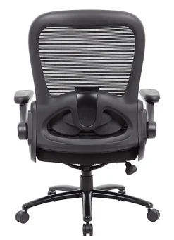 Boss Office Products Heavy-Duty Flip Arm Ergonomic Mesh High-Back Task Chair, Black