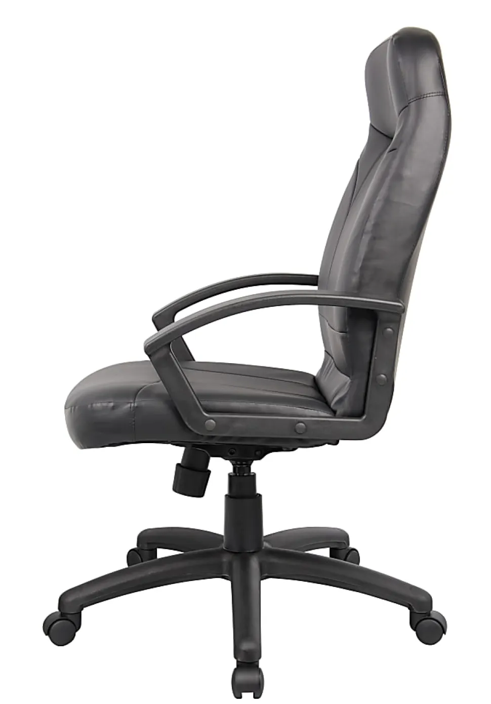 Boss Office Products High-Back Ergonomic Leather Manager's Chair, Black