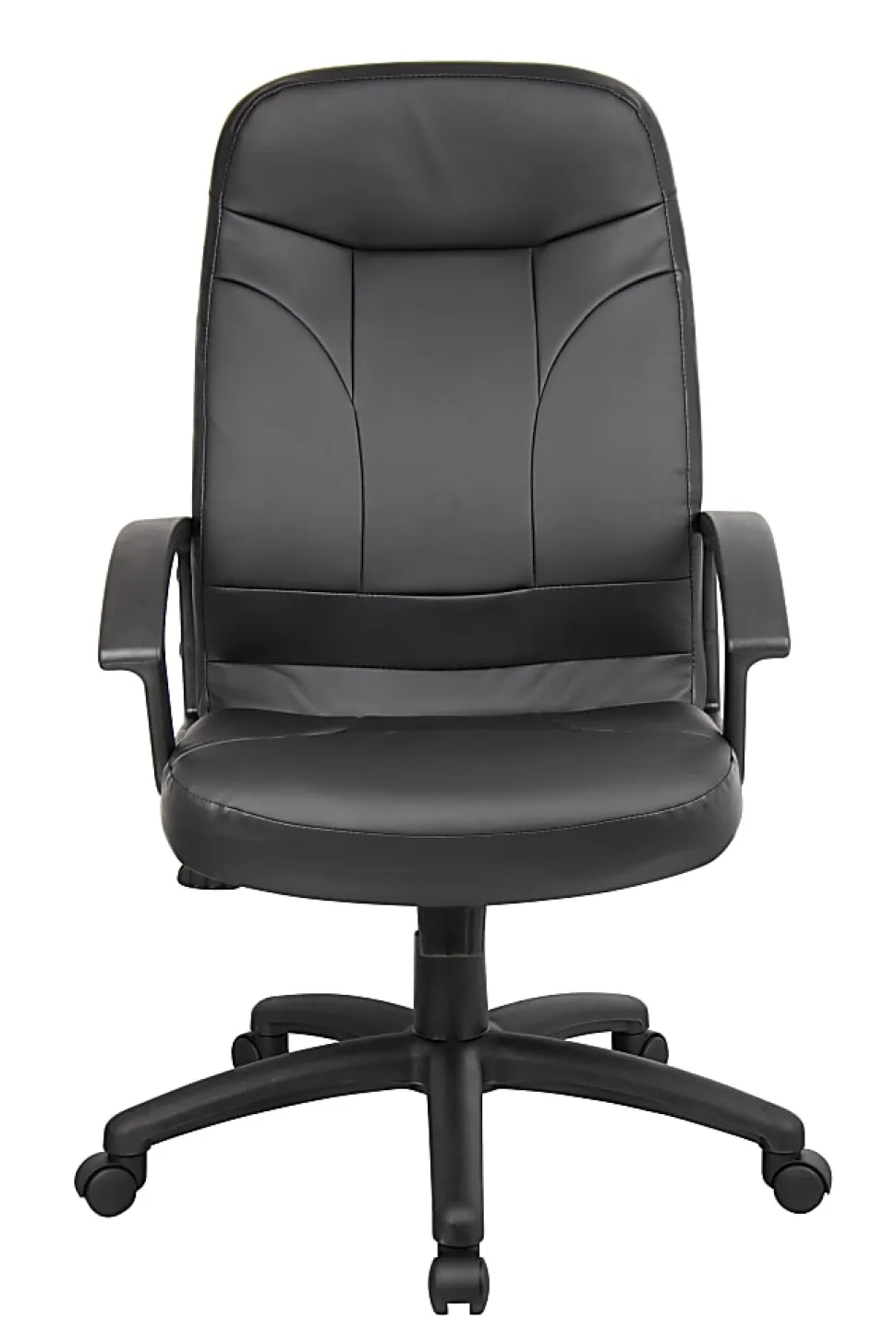 Boss Office Products High-Back Ergonomic Leather Manager's Chair, Black