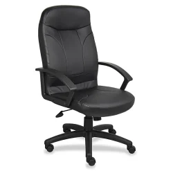 Boss Office Products High-Back Ergonomic Leather Manager's Chair, Black