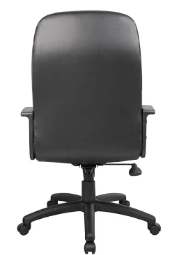 Boss Office Products High-Back Ergonomic Leather Manager's Chair, Black