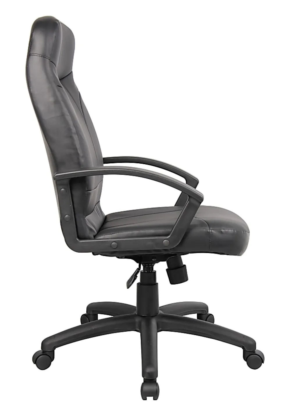 Boss Office Products High-Back Ergonomic Leather Manager's Chair, Black