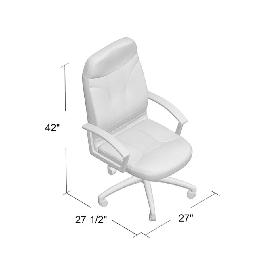 Boss Office Products High-Back Ergonomic Leather Manager's Chair, Black
