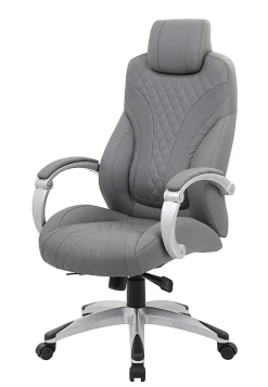 Boss Office Products Hinged Arm Ergonomic High-Back Chair, Gray