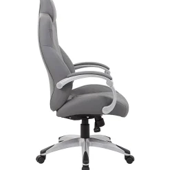 Boss Office Products Hinged Arm Ergonomic High-Back Chair, Gray