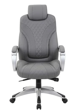 Boss Office Products Hinged Arm Ergonomic High-Back Chair, Gray