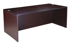 Boss Office Products Holland Series 71"W Executive L-Shaped Corner Desk With 2 File Storage Pedestals, Mocha