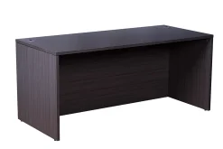 Boss Office Products Holland Suite Desk And Credenza With Dual File Storage Pedestals, Driftwood