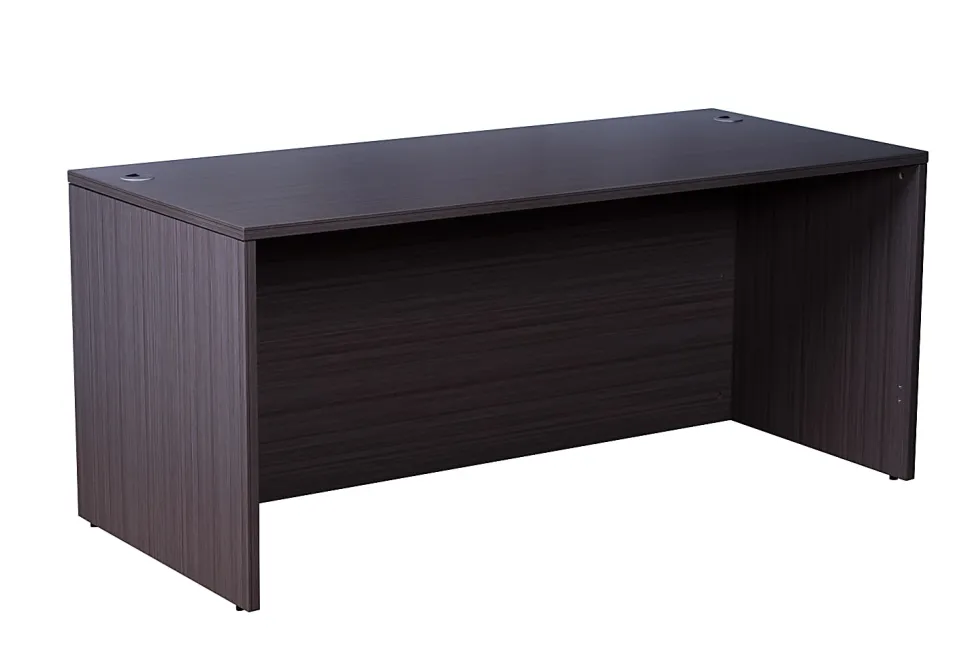Boss Office Products Holland Suite Desk And Credenza With Dual File Storage Pedestals, Driftwood