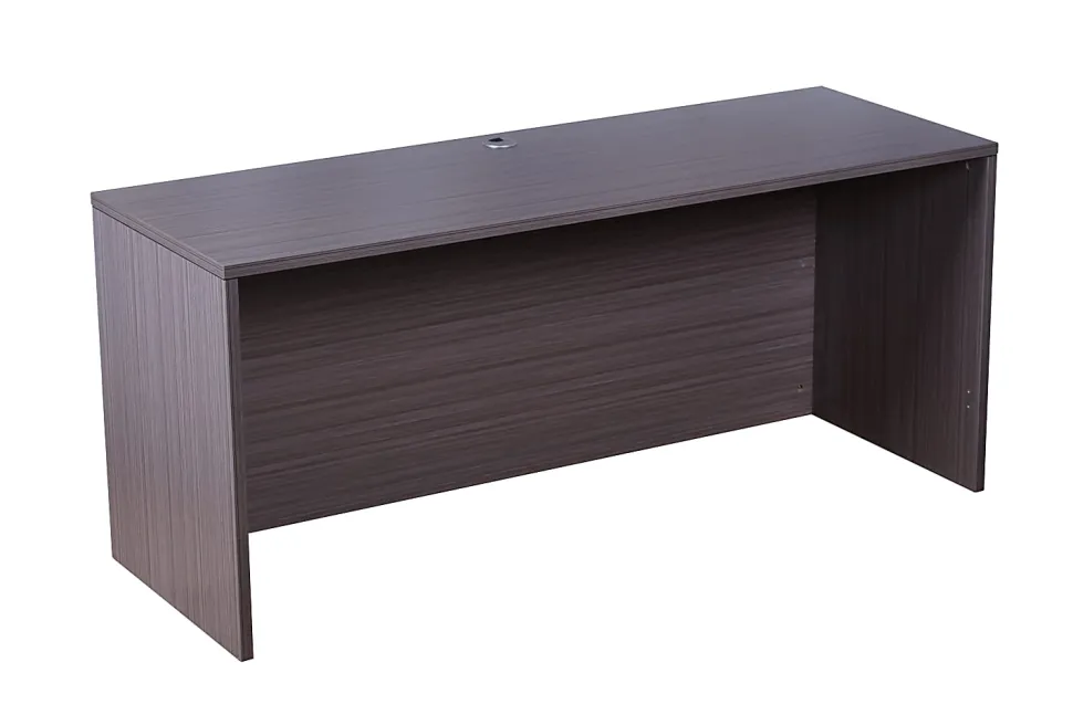 Boss Office Products Holland Suite Desk And Credenza With Dual File Storage Pedestals, Driftwood
