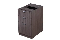 Boss Office Products Holland Suite Desk And Credenza With Dual File Storage Pedestals, Driftwood