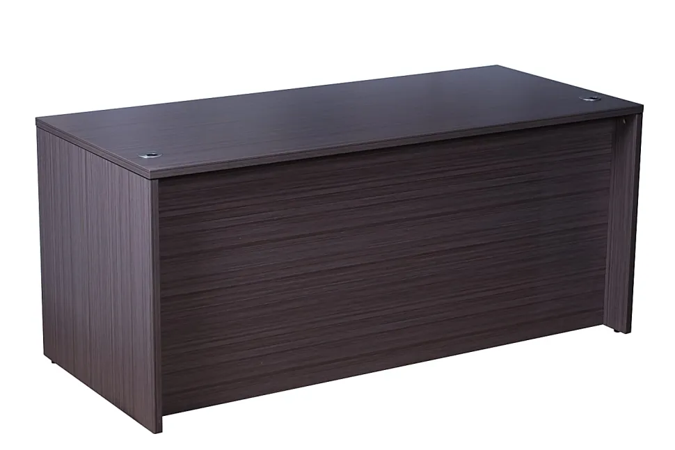 Boss Office Products Holland Suite Desk And Credenza With Dual File Storage Pedestals, Driftwood
