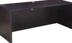 Boss Office Products Holland Series Executive U-Shaped Desk With File Storage Pedestal And Hutch, Mocha