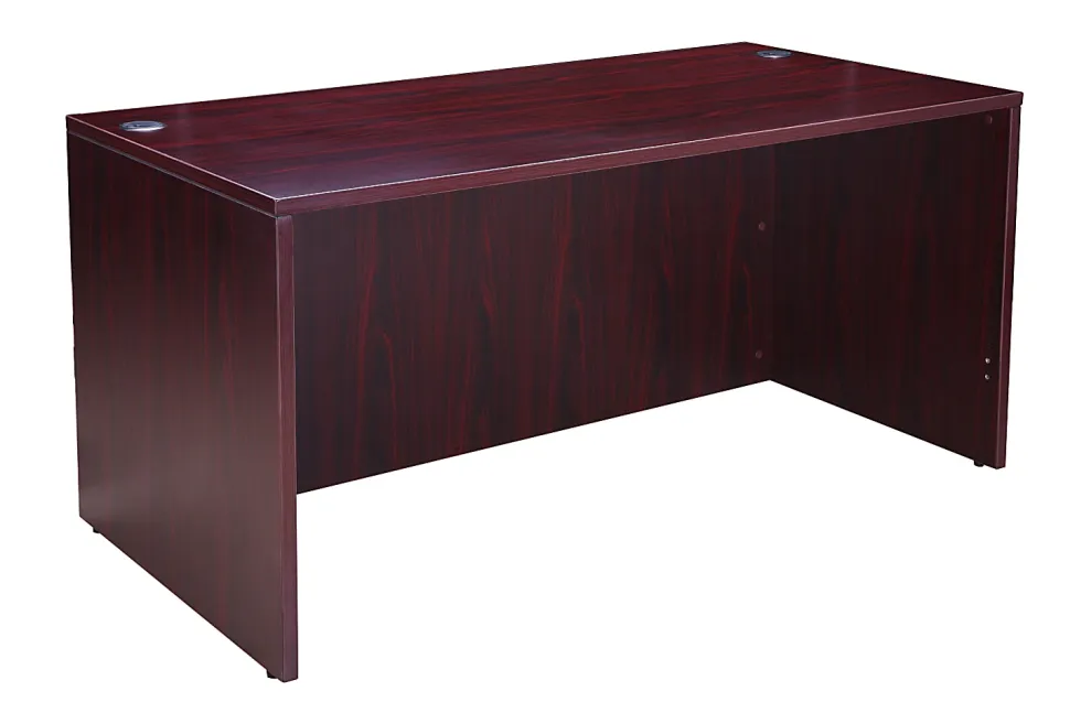 Boss Office Products Holland Series Executive U-Shape Desk With File Storage, Pedestal And Hutch, Mahogany