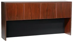 Boss Office Products Holland Series Executive U-Shape Desk With File Storage, Pedestal And Hutch, Mahogany