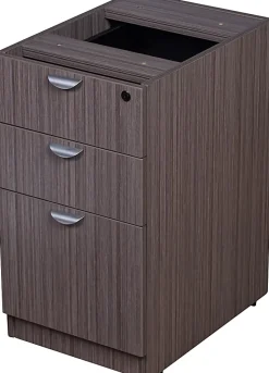 Boss Office Products Holland Series 71"W Executive L-Shaped Corner Desk With 2 File Storage Pedestals, Driftwood