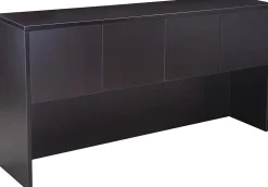 Boss Office Products Holland Series Executive U-Shaped Desk With File Storage Pedestal And Hutch, Driftwood