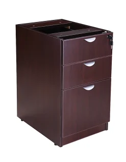 Boss Office Products Holland Series 71"W Executive L-Shaped Corner Desk With File Storage Pedestal, Mocha