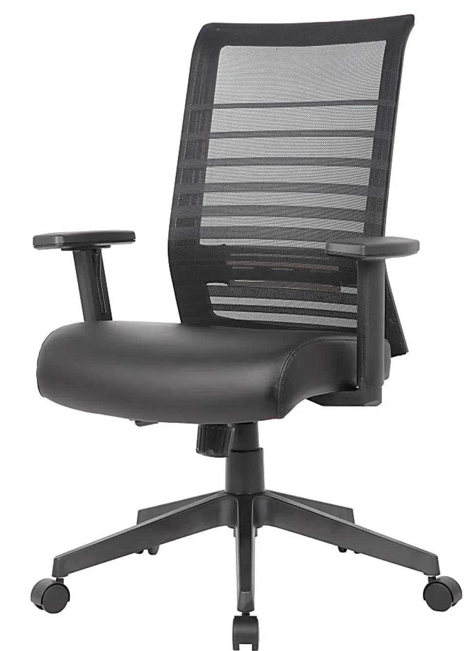 Boss Office Products Horizontal Ergonomic Mesh Mid-Back Office Task Chair With Antimicrobial Seat, Black