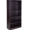 Boss Office Products 66”H 5-Shelf Bookcase, Mocha