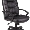 Boss Office Products LeatherPlus High-Back Executive Chair, Black