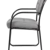 Boss Office Products Leather Mid-Back Guest Chair, Gray