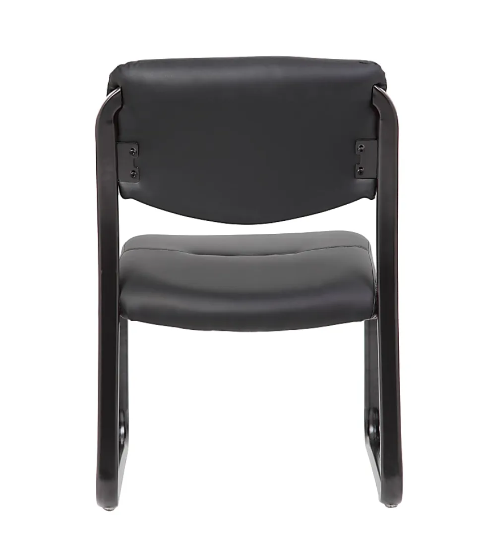 Boss Office Products LeatherPlus™ Bonded Leather Guest Chair, Black