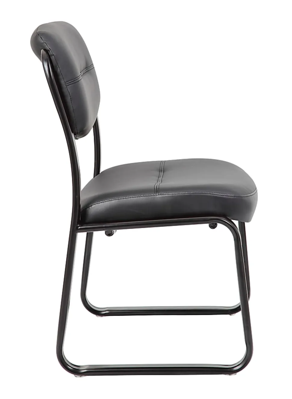 Boss Office Products LeatherPlus™ Bonded Leather Guest Chair, Black