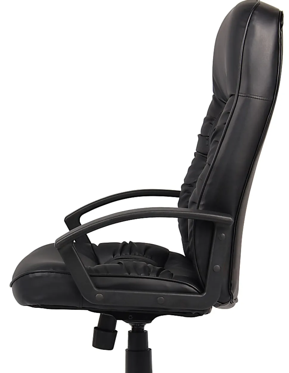 Boss Office Products LeatherPlus High-Back Executive Chair, Black