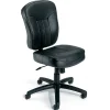 Boss Office Products LeatherPlus Mid-Back Multifunction Armless Task Chair, Black