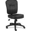 Boss Office Products LeatherPlus Mid-Back Multifunction Armless Task Chair, Black