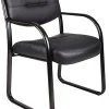 Boss Office Products LeatherPlus™ Bonded Leather Contoured Guest Chair, Black