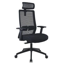 Boss Office Products Mesh High-Back Task Chair With Headrest, Black