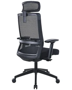 Boss Office Products Mesh High-Back Task Chair With Headrest, Black