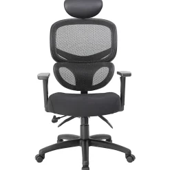 Boss Office Products Mesh Multifunction Mid-Back Task Chair With Headrest, Black