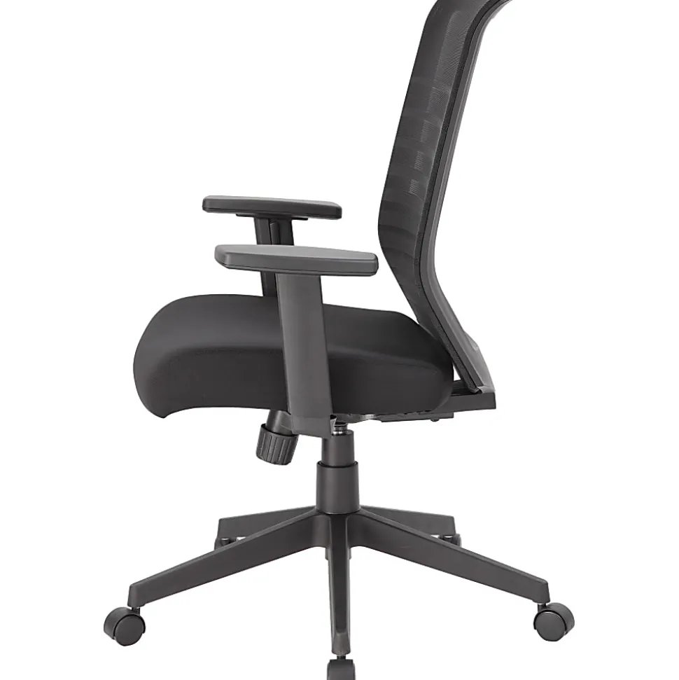 Boss Office Products Mesh Task Chair With T-Arms, Black