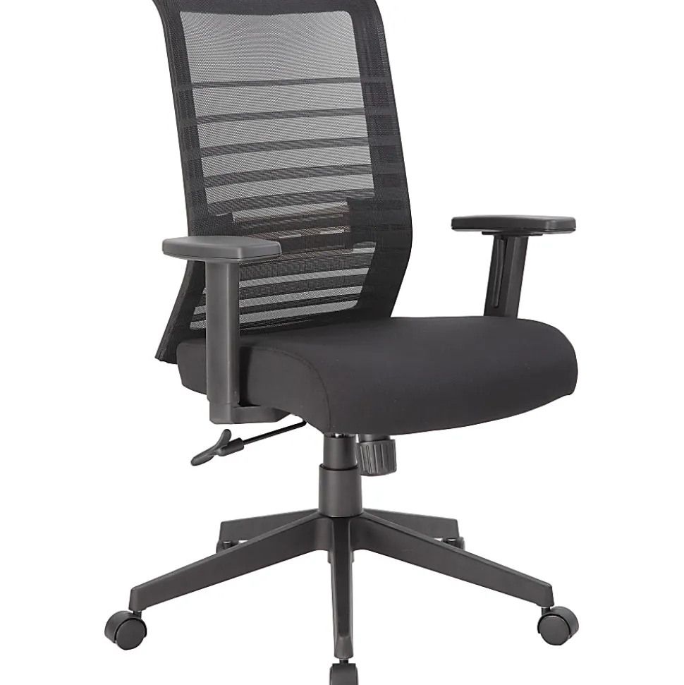 Boss Office Products Mesh Task Chair With T-Arms, Black