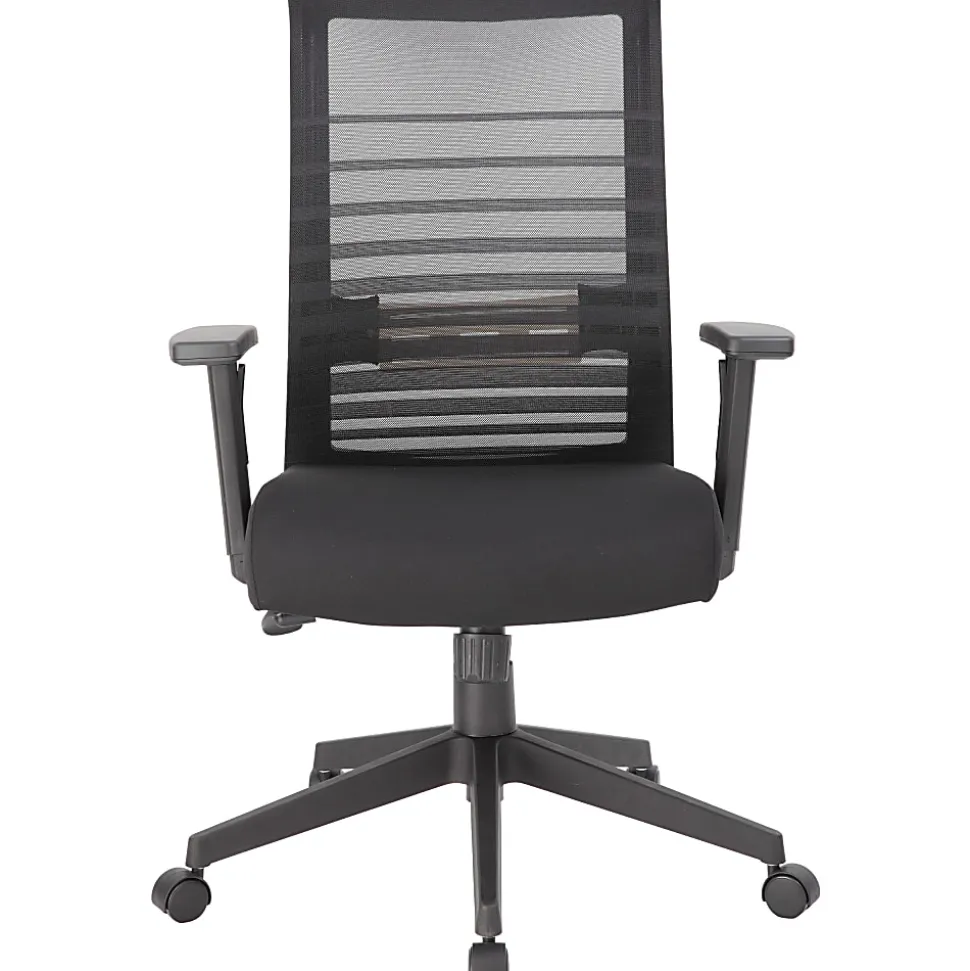 Boss Office Products Mesh Task Chair With T-Arms, Black