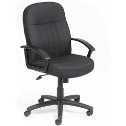 Boss Office Products Mid-Back Fabric Chair, Black