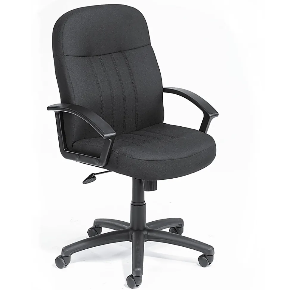 Boss Office Products Mid-Back Fabric Chair, Black