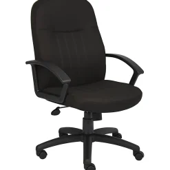 Boss Office Products Mid-Back Fabric Chair, Black