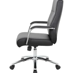 Boss Office Products Modern Executive Conference Ergonomic Chair, Caressoftâ„¢ Vinyl, Black/Chrome