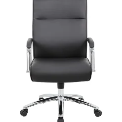 Boss Office Products Modern Executive Conference Ergonomic Chair, Caressoft™ Vinyl, Black/Chrome