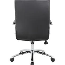 Boss Office Products Modern Executive Conference Ergonomic Chair, Caressoft™ Vinyl, Black/Chrome